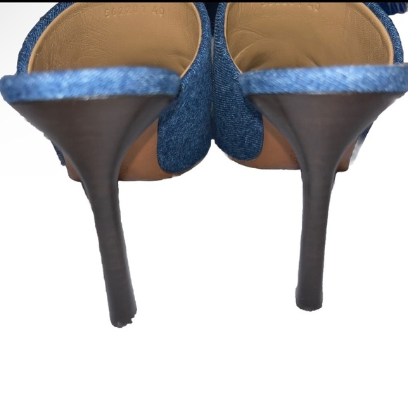 LOEWE Denim Clog Mules Blue White Heels Distressed Jeans Boho EU 40 US 10 new - Picture 9 of 12